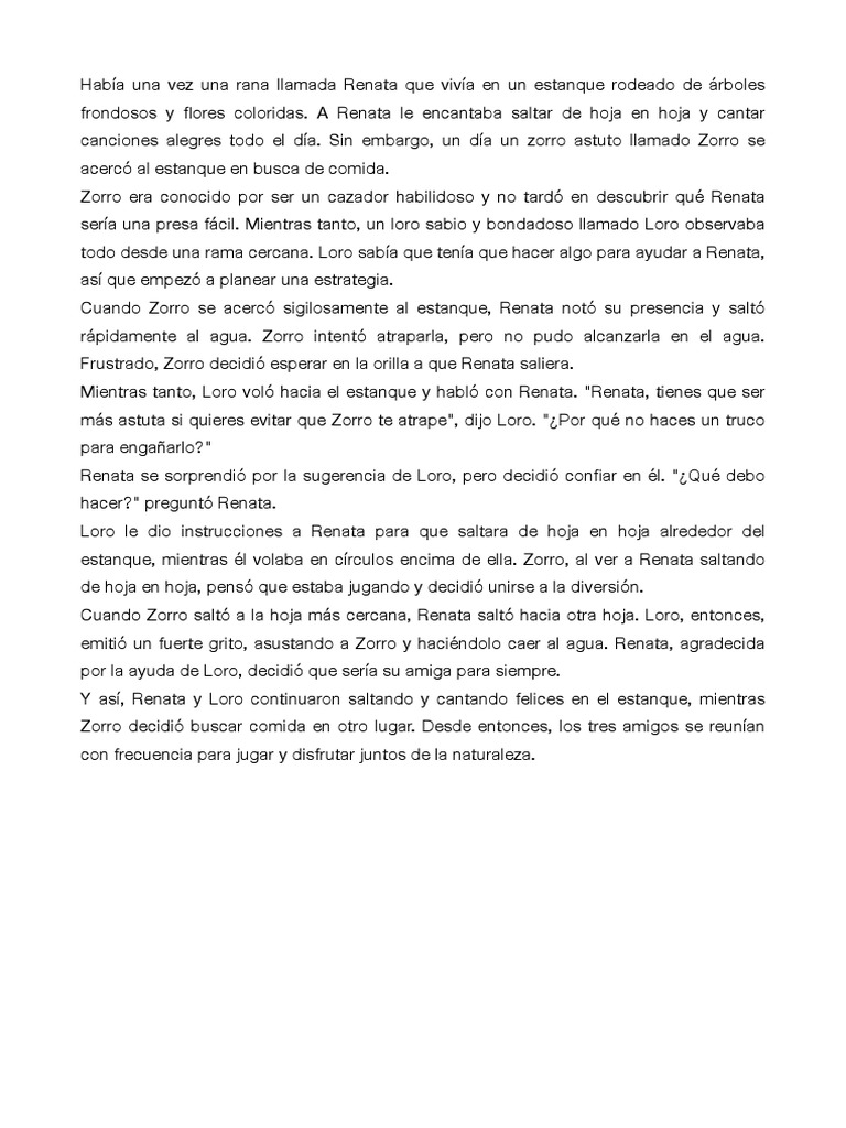 La Rana El Zorro y El Loro | PDF