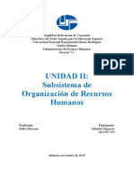 Asignación #2 (Unidad II. Subsistema de Organización de Recursos Humanos)