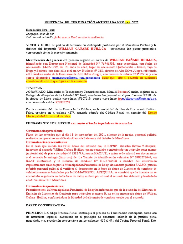 Modelo para SENTENCIA 297 | PDF | Derecho penal | Castigos