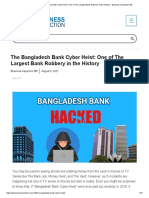 The Bangladesh Bank Cyber Heist - One of The Largest Bank Robbery in The History - Business Inspection BD PDF