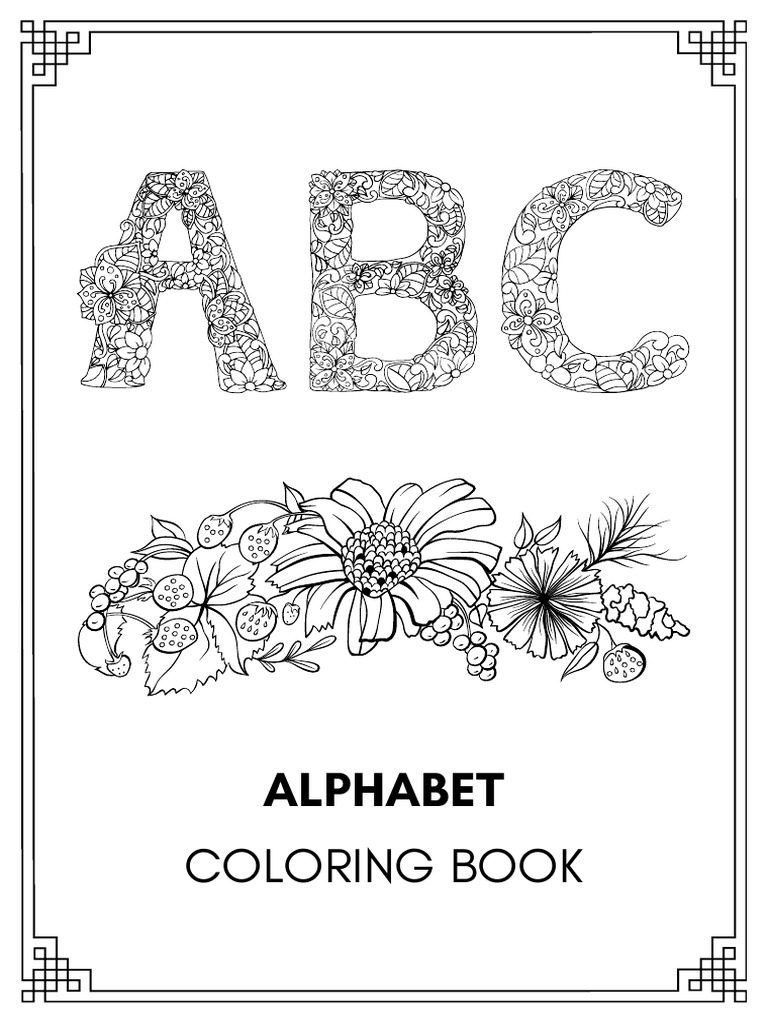 Floral Alphabet Coloring Book PDF | PDF