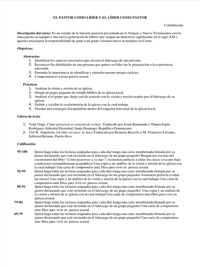 Liderazgo Pastoral en el Siglo XXI | PDF | Iglesia cristiana | Biblia