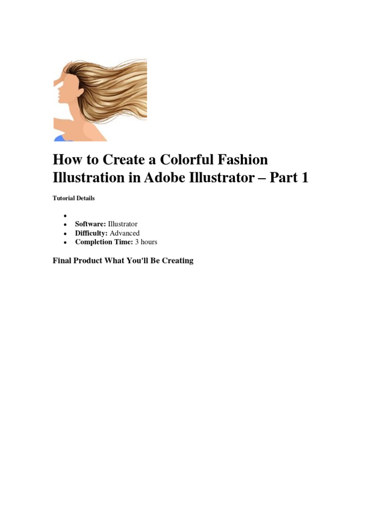 Colorful Fashion Illustration in Illustrator | PDF | Adobe Illustrator