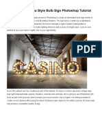 Realistic 3D Casino Style Bulb Sign Photoshop Tutorial PDF