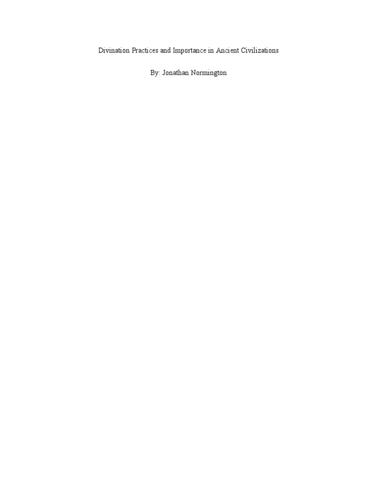 Ancient Civilizations' Divination Methods | PDF | Divination