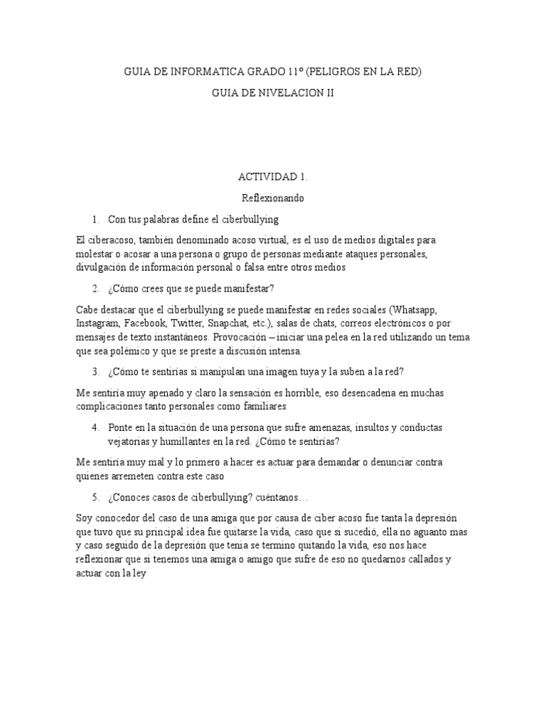 Guia de Informatica 2 Grado 11 | PDF | Microsoft Windows | Acoso ...