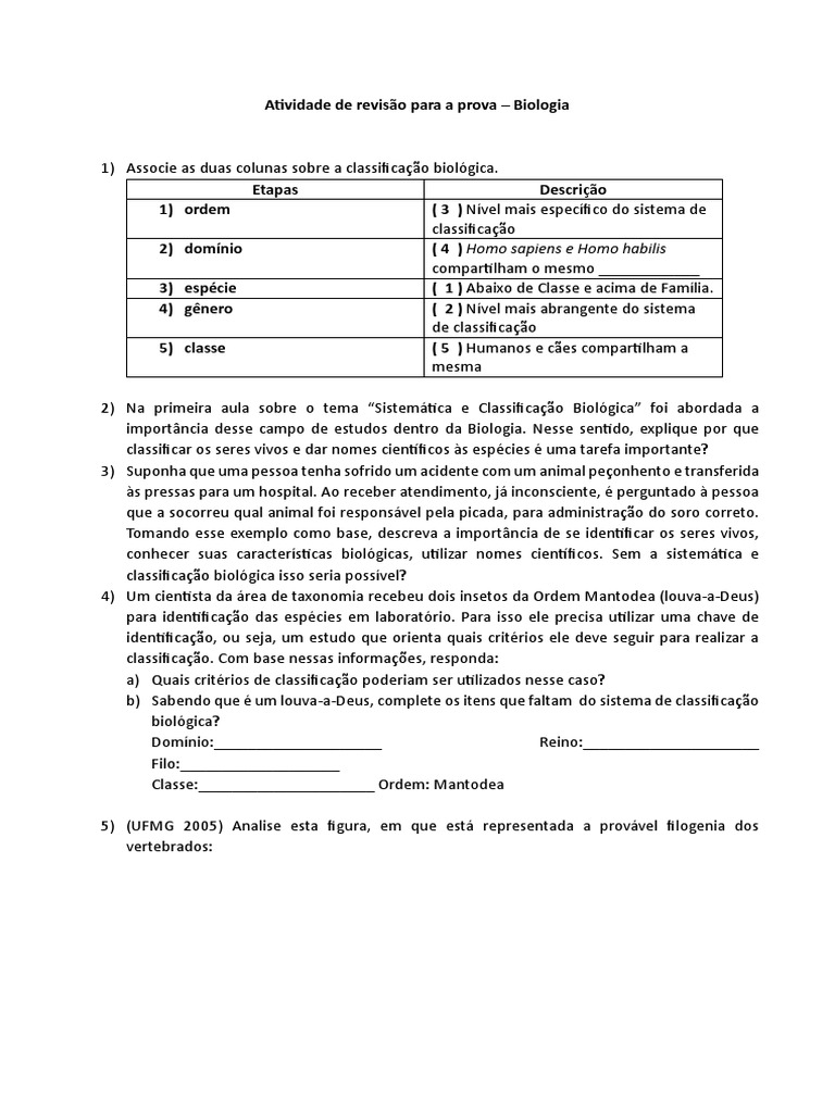 Revisão Prova 1 2023 2 Ano MEC PDF | PDF | Vírus | HIV