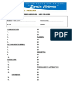 Modelo de Examen Mensual - 5to y 6to Grado