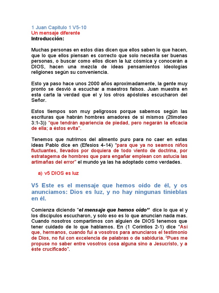 1 Juan Capitulo 1 V5 PDF Pecado eucaristía