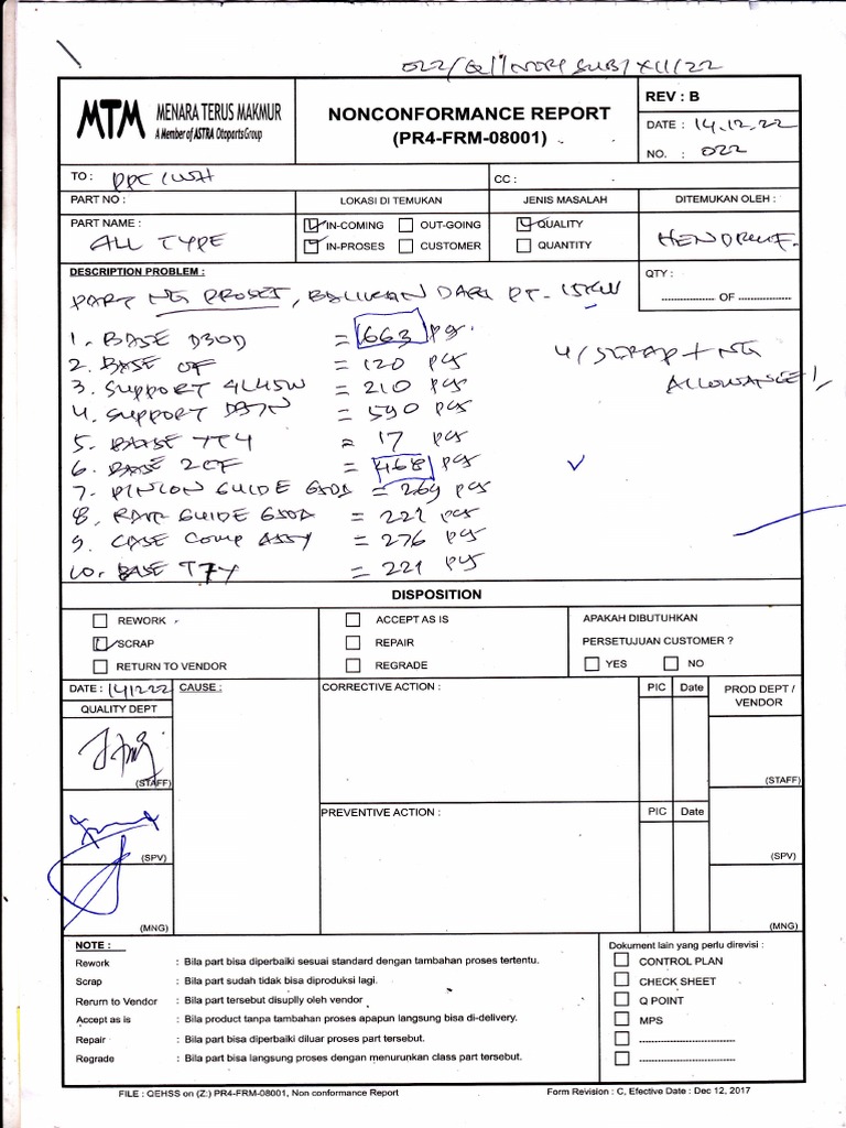 Laporan Ketidaksesuaian Produk Pdf