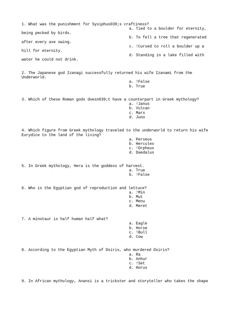 EDU228 Sheet 5 | PDF | Greek Mythology | Norse Mythology