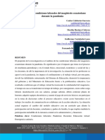 Análisis de Las Condiciones Laborales Del Magisterio Ecuatoriano Durante La Pandemia