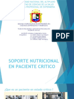 Soporte Nutricional en Paciente Critico Uci Grupo 03