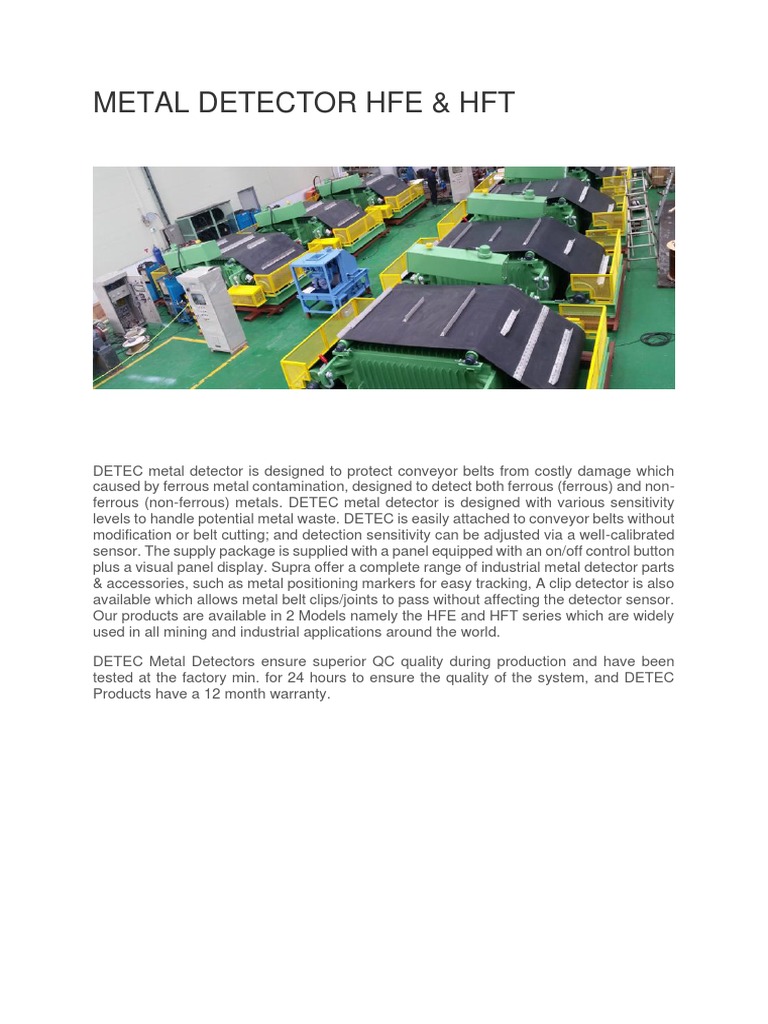 Metal Detector Hfe & HFT | PDF