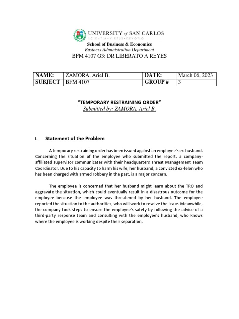 DECONSTRUCTING DUNCAN BUTLER'S DALLAS RESTRAINING ORDER: A CASE STUDY OF UNPRECEDENTED RESTRICTIONS