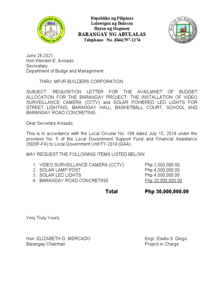 Barangay Resolution for CCTV Funding | PDF | Home & Garden