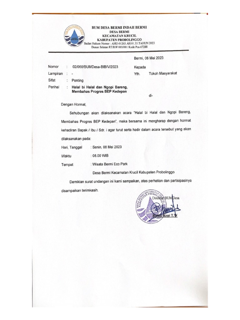 Contoh Undangan Halal Bihalal | PDF