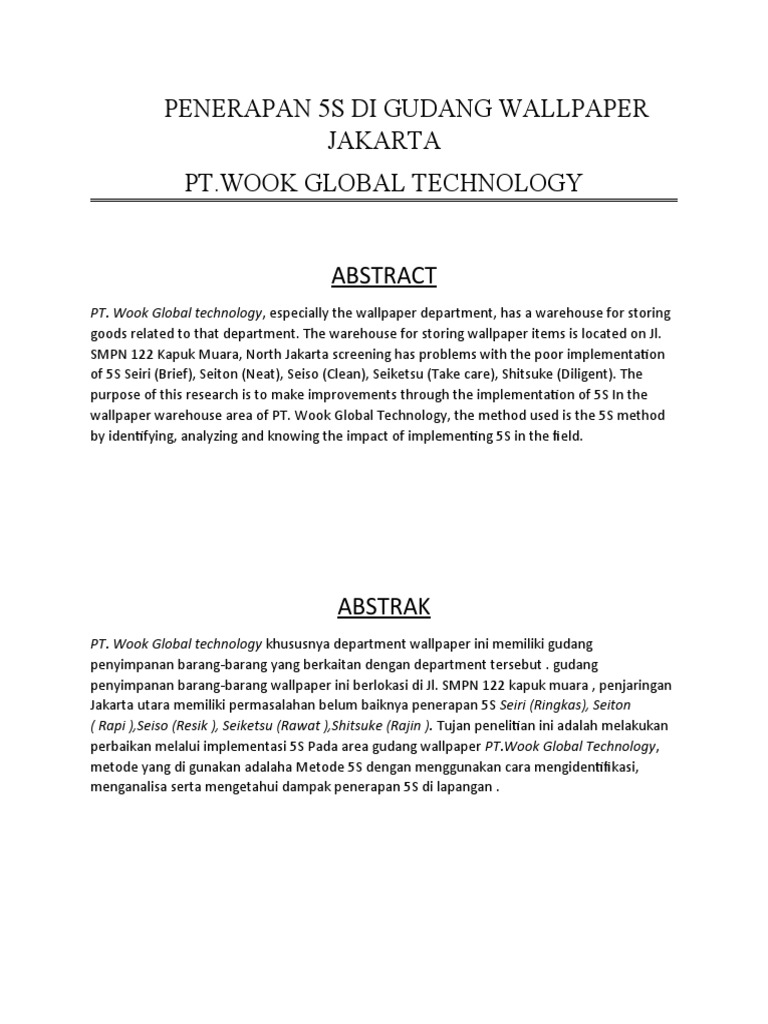 Penerapan 5S Di Gudang Wallpaper Jakarta 1 PDF