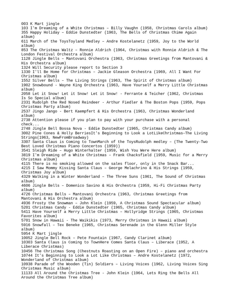 Kmart December 1974 Reel To Reel PDF Christmas Music Christmas