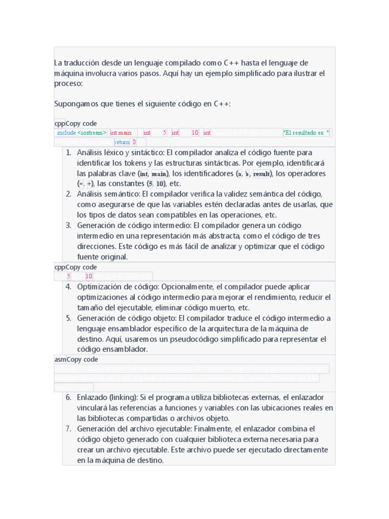La Traducción Desde Un Lenguaje Compilado Como C | PDF | Compilador ...