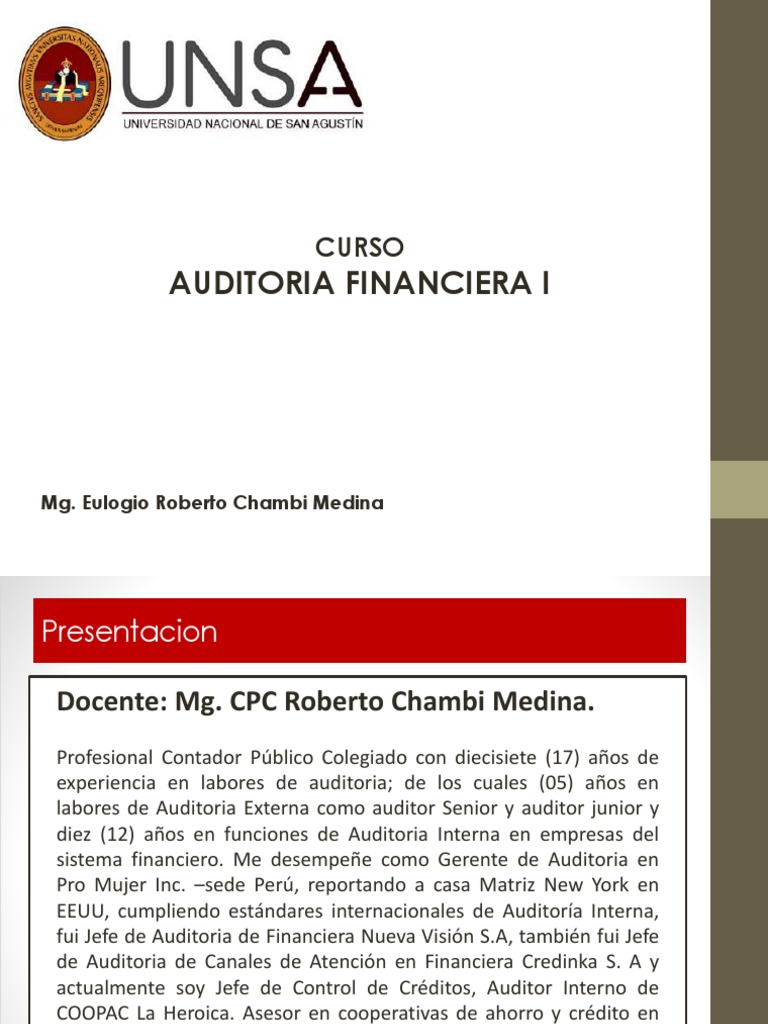 Auditoria Financiera I | PDF | Auditoría | Riesgo crediticio