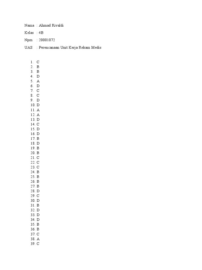 4B - Perencanaan Unit Kerja Rekam Medis - 20001072 - Ahmad Rivaldi | PDF