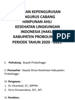 Susunan Kepengurusan Pengurus Cabang Himpunan Ahli Kesehatan Lingkungan Indonesia (Hakli) Kabupaten Probolinggo PERIODE TAHUN 2020 - 2025