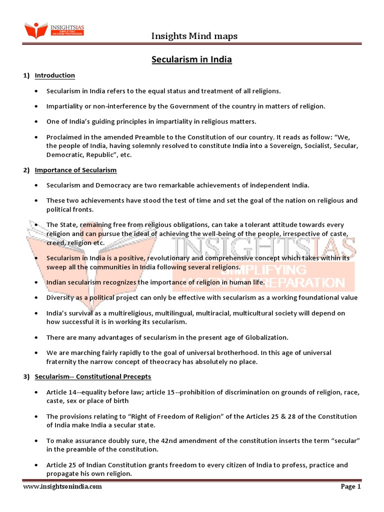 Secularism In India Pdf Secularism Government