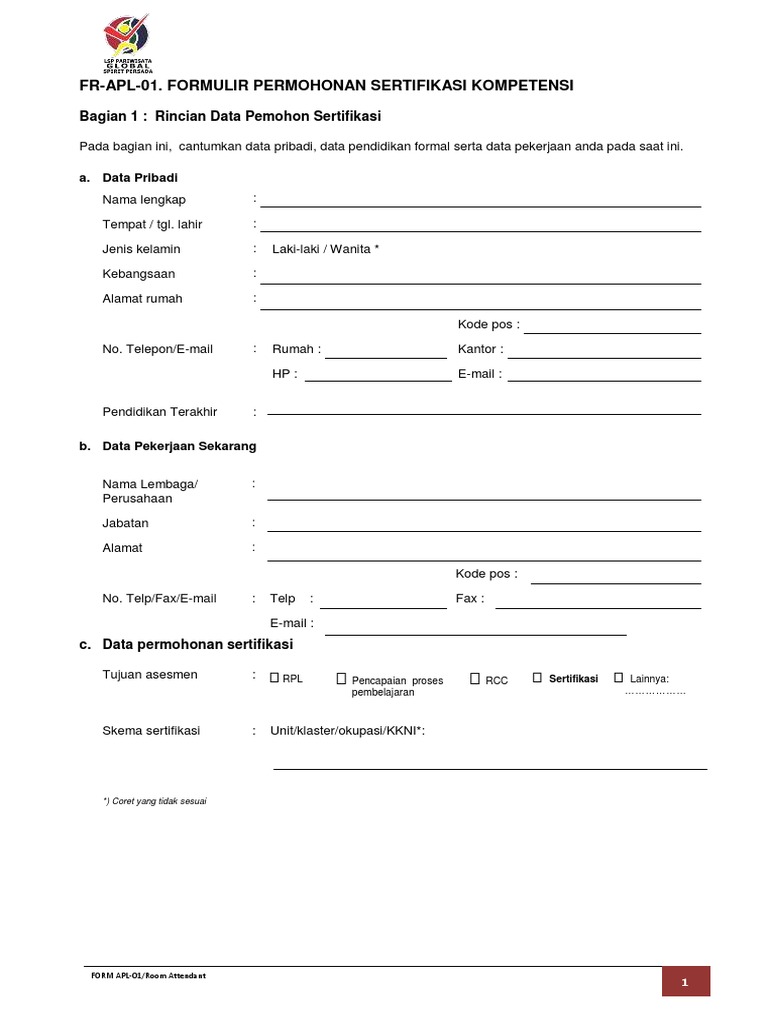 FRAPL01 Room Attendant PDF