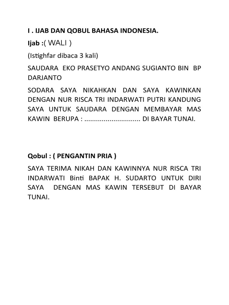 Ijab Qobul | PDF