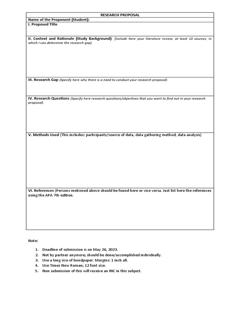 Research Proposal Template | PDF