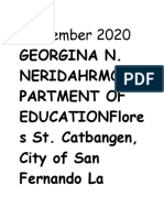 September 2020: Georgina N. Neridahrmode Partment of Educationflore S St. Catbangen, City of San Fernando La