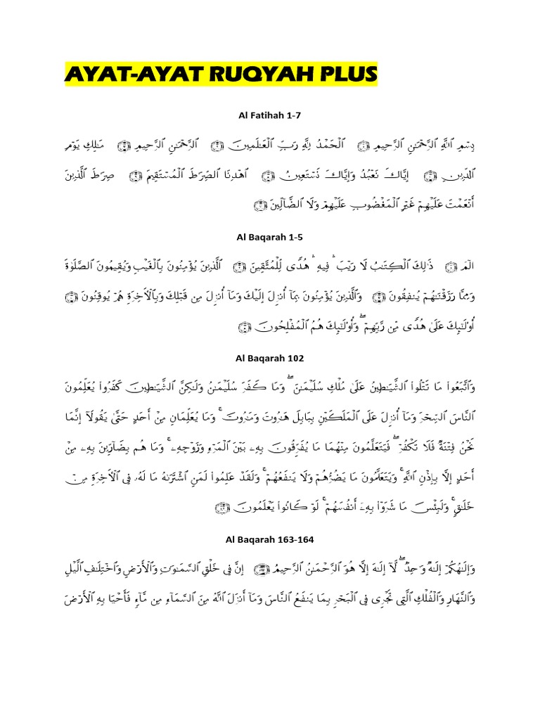Ayat Ruqyah Lengkap dan Bacaan | PDF