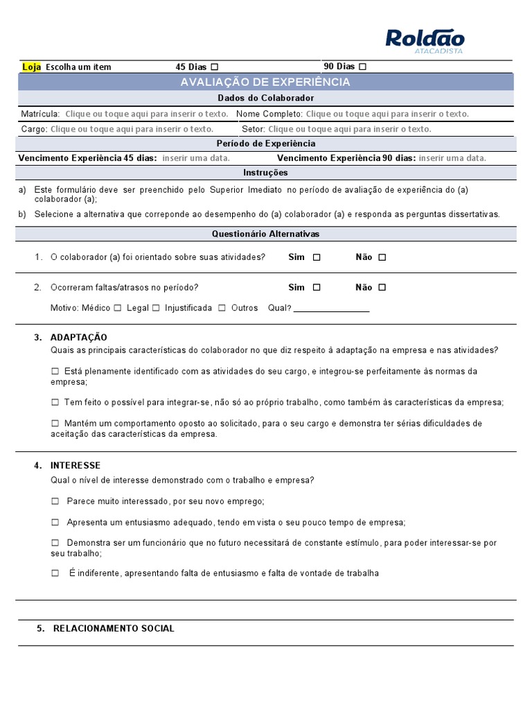 Avaliação de Experiencia Word - Oficial | PDF