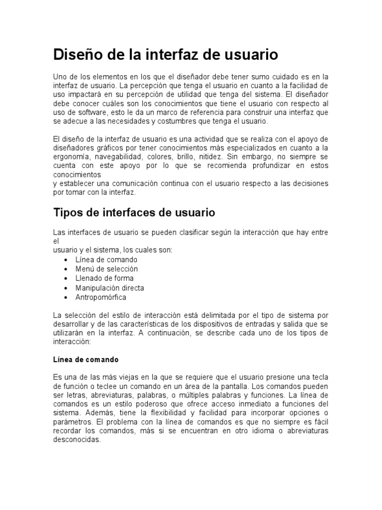 Diseño de La Interfaz de Usuario PDF
