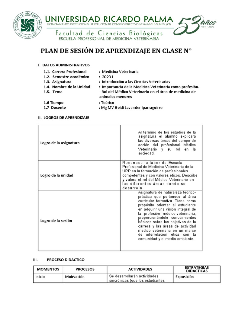 Sesión 6 Rol Del Médico Veterinario en El Área Animales Menores | PDF