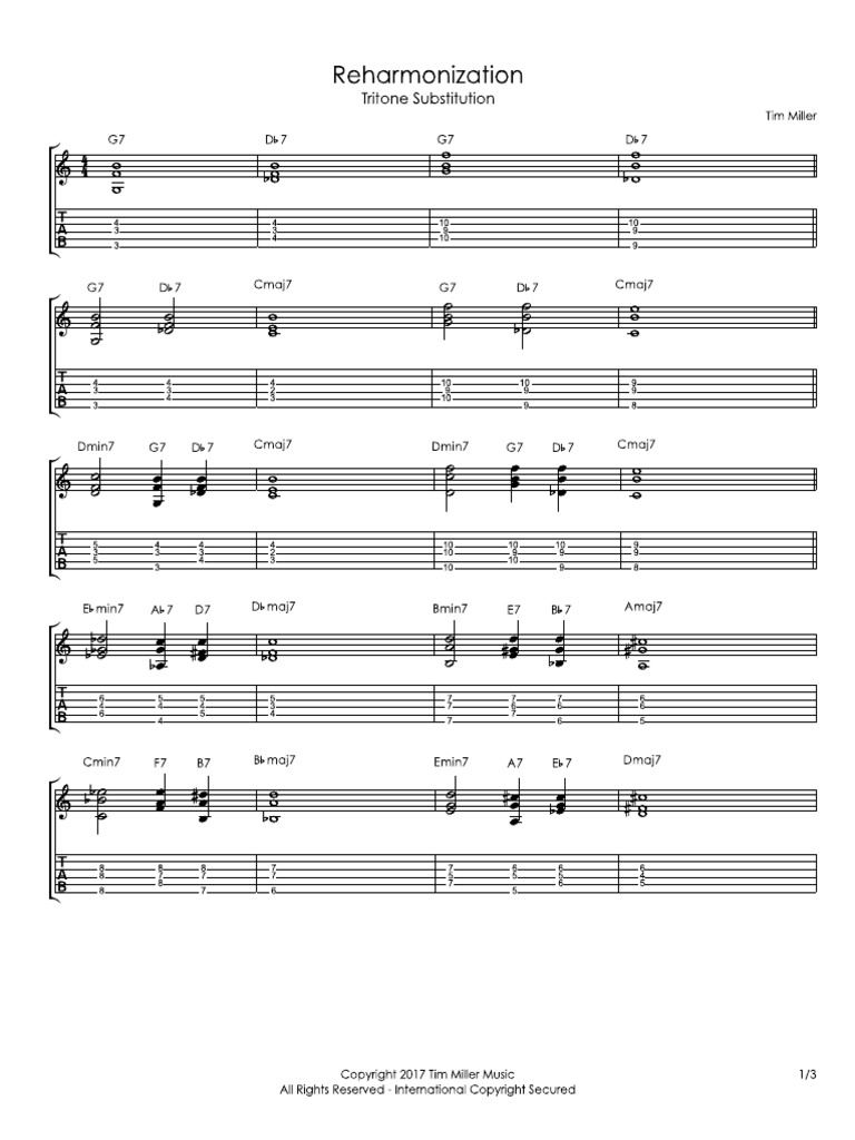 Reharmonization Tritone Substition Chart PDF PDF