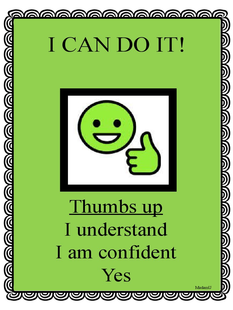 Levels of Understanding Thumbs Up Down Sideways PDF