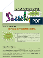Ukbm 5-P1 Sosio - Kelas Xi - KD 3.5 Integrasi Sosial PDF