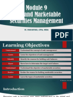 Module 9 - Cash and Marketable Securities Management