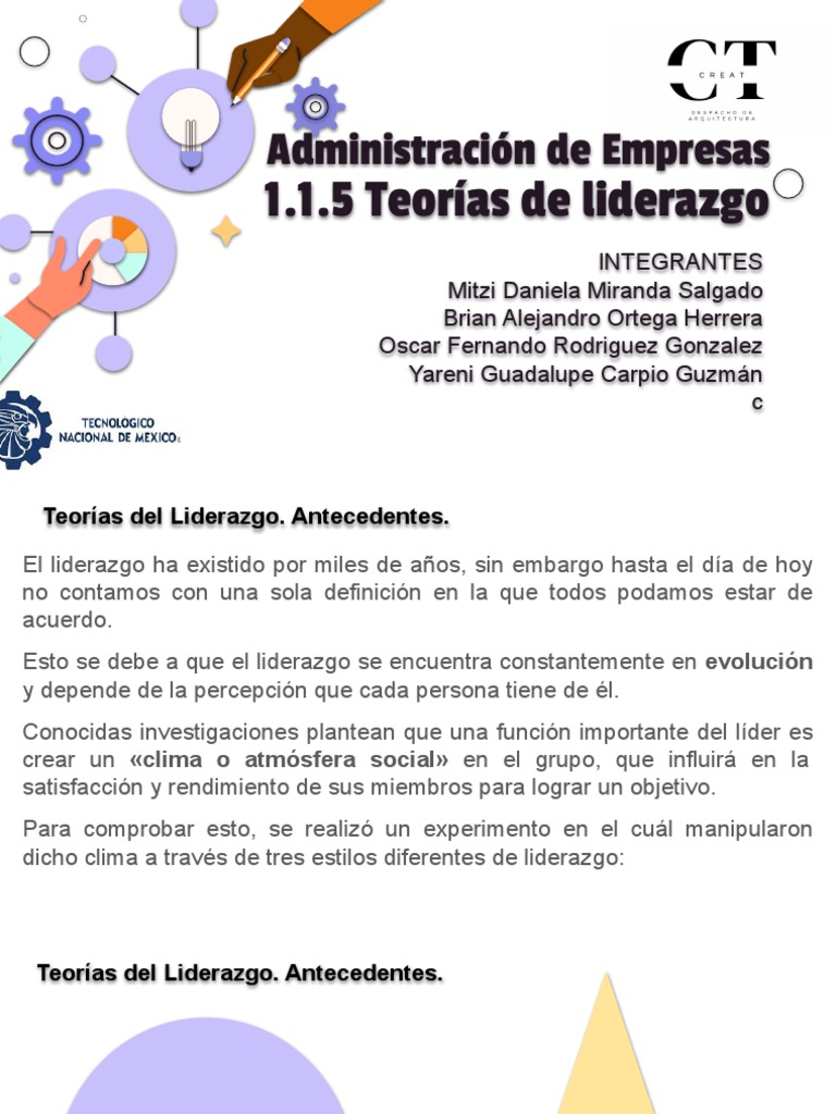 Teoria de Liderazgo | PDF | Liderazgo | Toma de decisiones