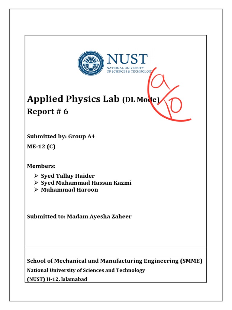 Applied Physics Lab Report 6 (Group A4) PDF | PDF | Pendulum | Physical ...