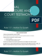 Criminal Procedure and Court Testimony Guide