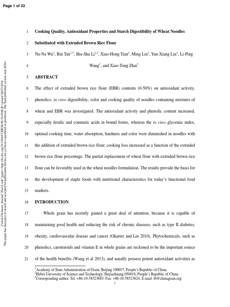 Cereal Chemistry Volume Issue 2017 PDF Flour Polyphenol