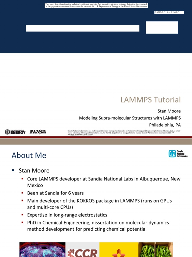 LAMMPS Turtorial PDF C++ Message Passing Interface