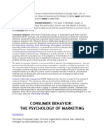 Consumer Behavior: The Psychology of Marketing