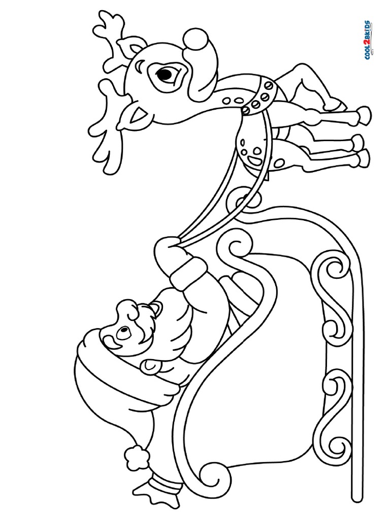Santa Sleigh Coloring Pages Printable | PDF