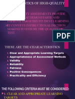 Characteristics of High Quality Assessment