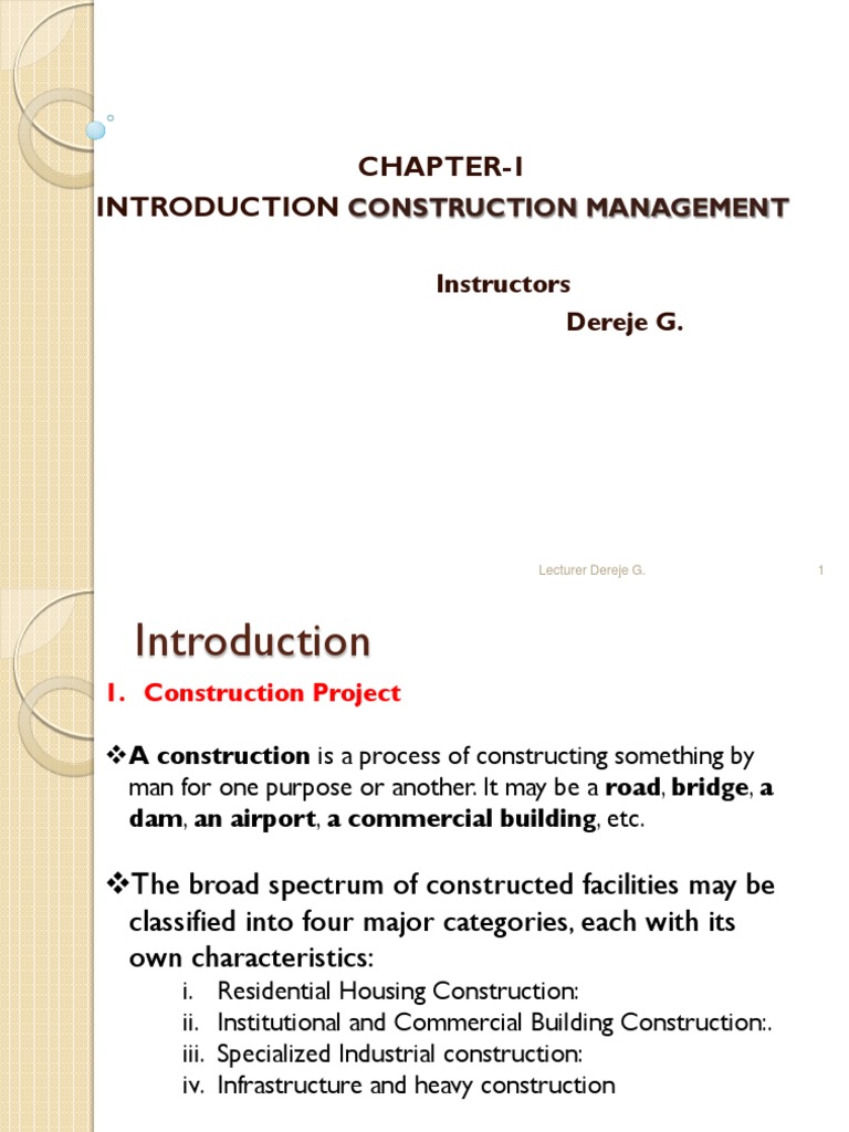 Chapter 1 Introduction | PDF | Project Management | Consultant
