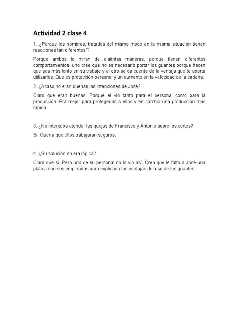 Actividad 2 Clase 4 | PDF | Crecimiento personal y profesional ...